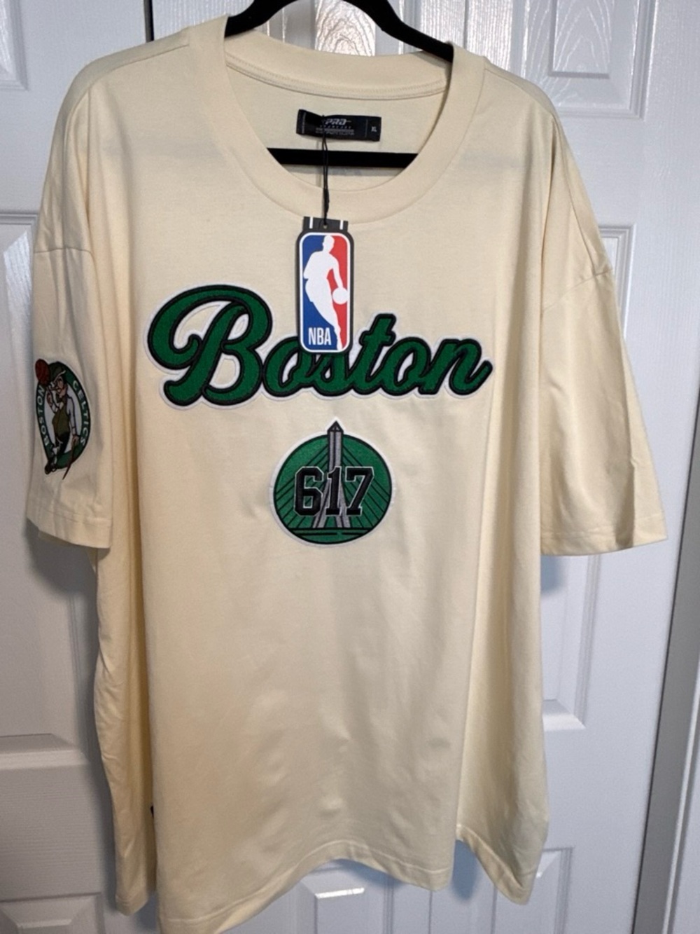 NBA Boston Cream Short-Sleeve Tee with Green Script